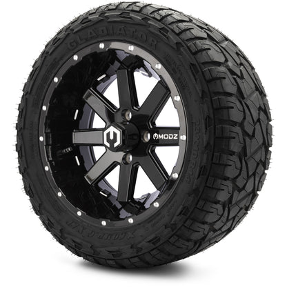 MODZ® 14" Assault Glossy Black with Ball Mill Wheels & Off-Road Tires Combo