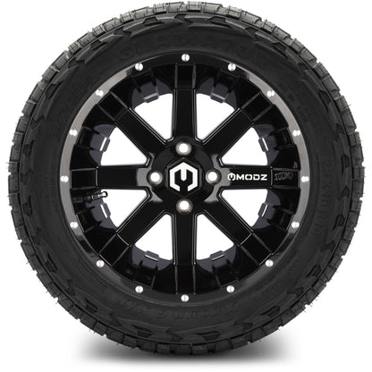 MODZ® 14" Assault Glossy Black with Ball Mill Wheels & Off-Road Tires Combo
