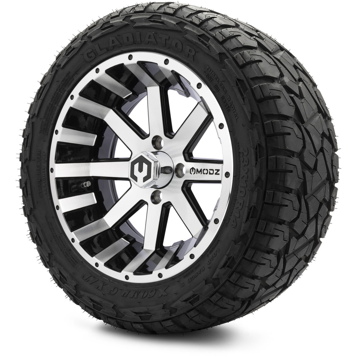 MODZ® 14" Assault Machined Black Wheels & Off-Road Tires Combo