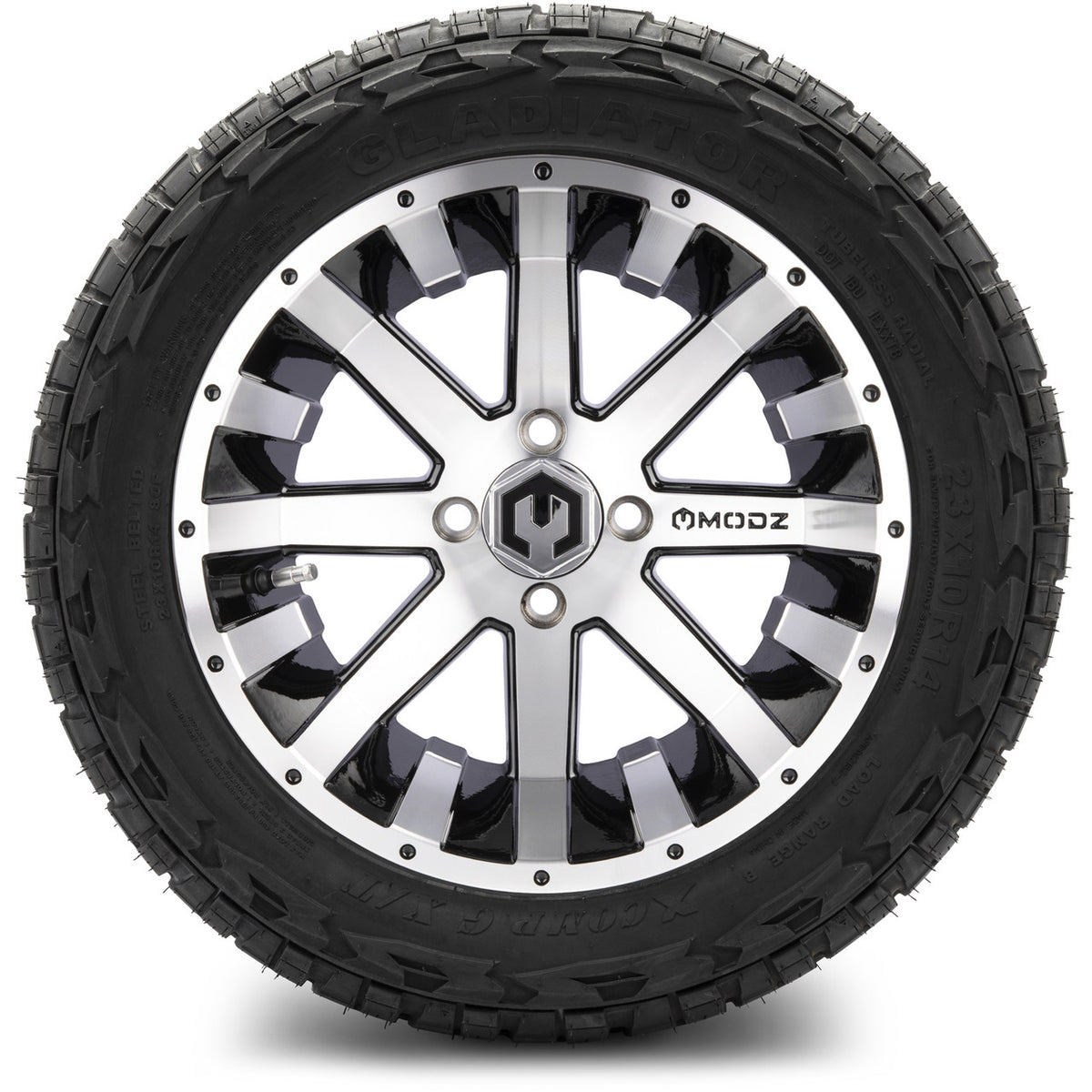 MODZ® 14" Assault Machined Black Wheels & Off-Road Tires Combo