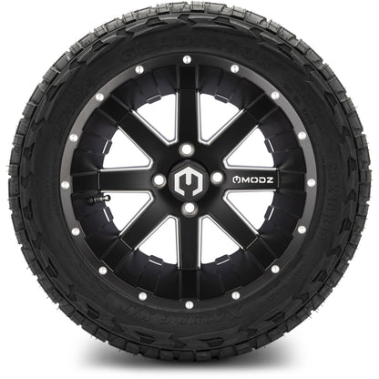 MODZ® 14" Assault Matte Black with Ball Mill Wheels & Off-Road Tires Combo
