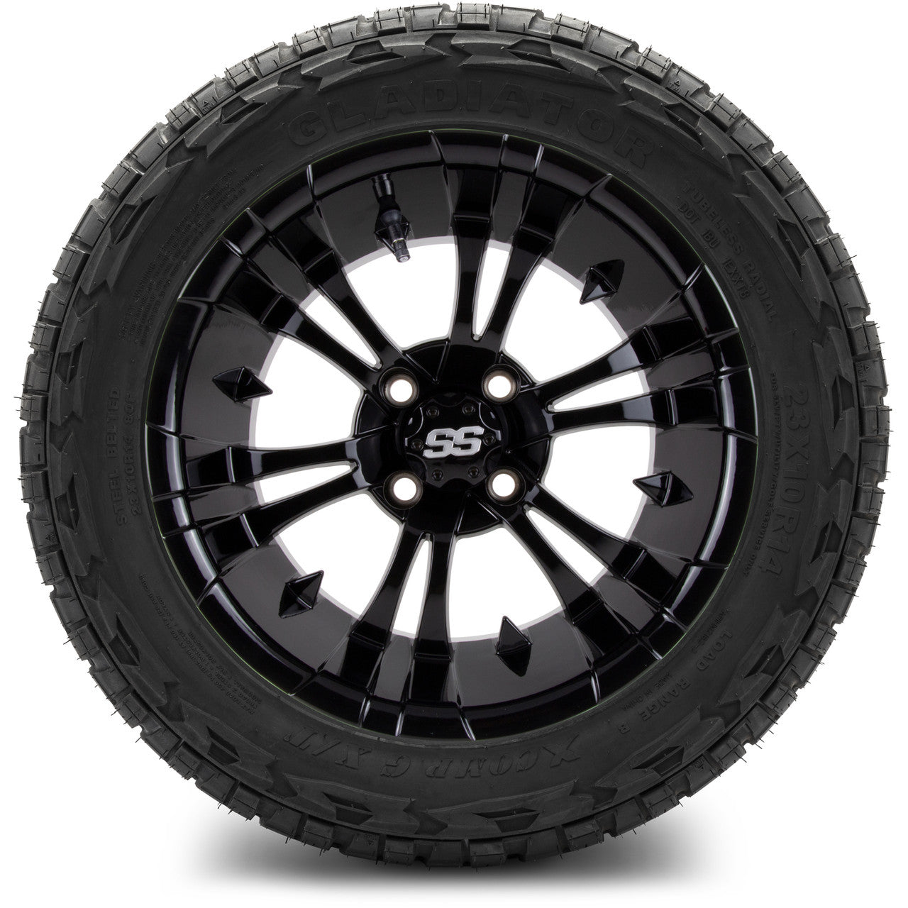 MODZ® 14" Vampire Glossy Black Wheels & Off-Road Tires Combo