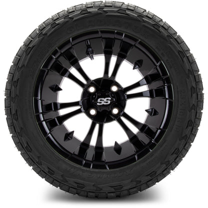 MODZ® 14" Vampire Glossy Black Wheels & Off-Road Tires Combo