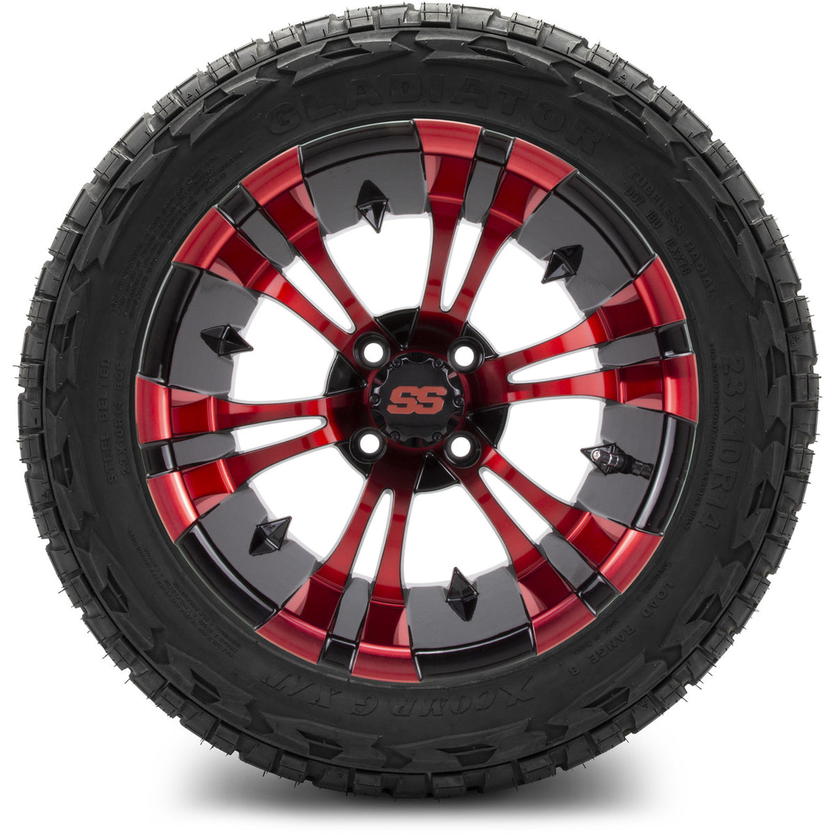MODZ® 14" Vampire Red and Black Wheels & Off-Road Tires Combo