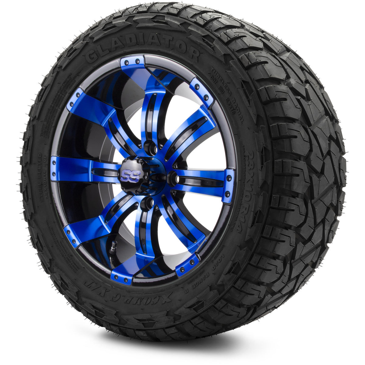 MODZ® 14" Tempest Blue and Black Wheels & Off-Road Tires Combo