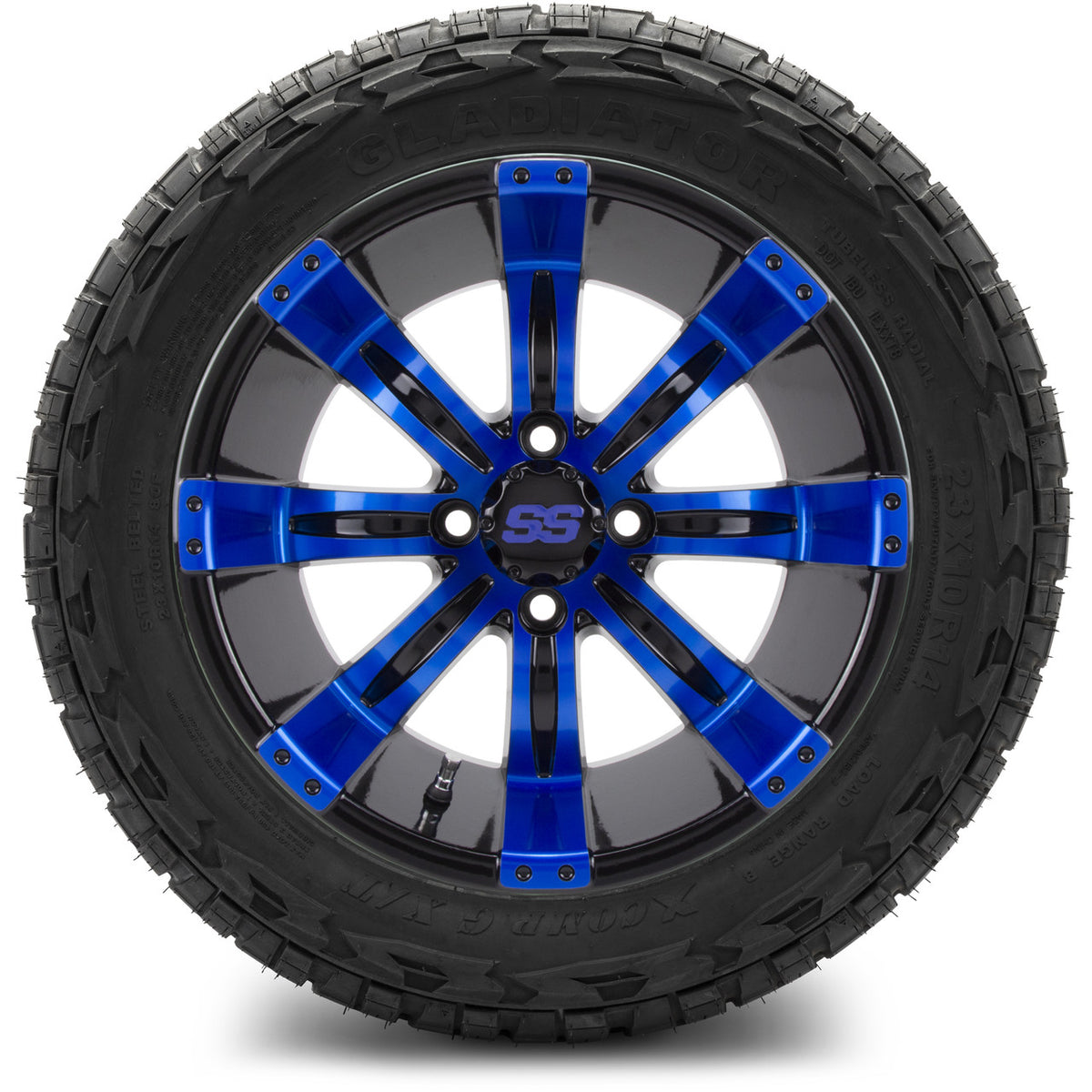 MODZ® 14" Tempest Blue and Black Wheels & Off-Road Tires Combo
