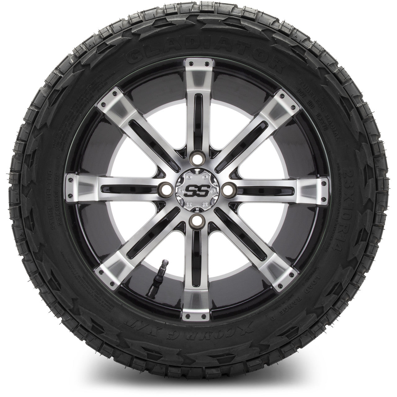 MODZ® 14" Tempest Machined Black Wheels & Off-Road Tires Combo
