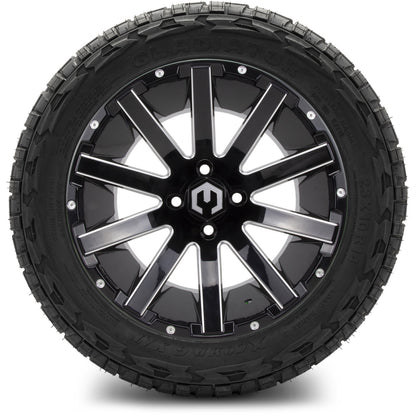 MODZ® 14" Mauler Glossy Black with Ball Mill Wheels & Off-Road Tires Combo