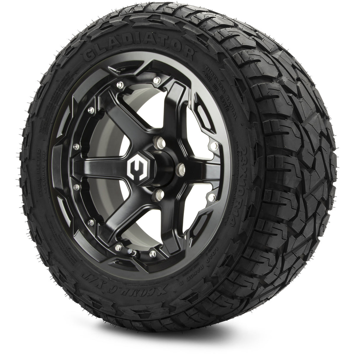 MODZ® 14" Gladiator Glossy Black Wheels and Off-Road Tires Combo