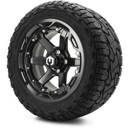 MODZ® 14" Gladiator Glossy Black Wheels and Off-Road Tires Combo
