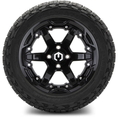 MODZ® 14" Gladiator Glossy Black Wheels and Off-Road Tires Combo