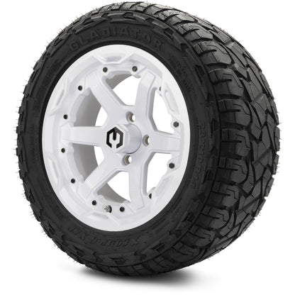 MODZ® 14" Gladiator Glossy White Wheels & Off-Road Tires Combo