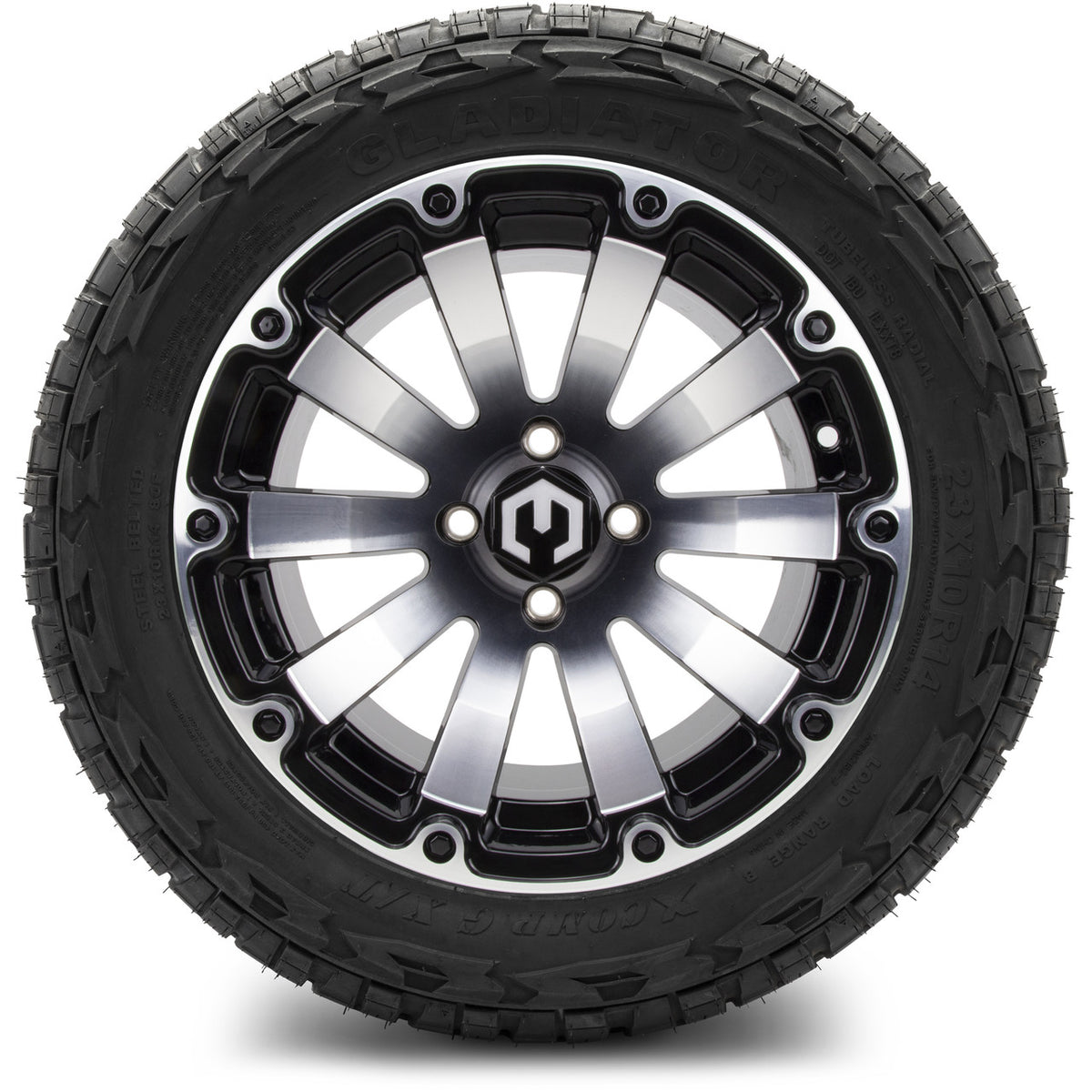 MODZ® 14" Bomber Machined Black Wheels & Off-Road Tires Combo