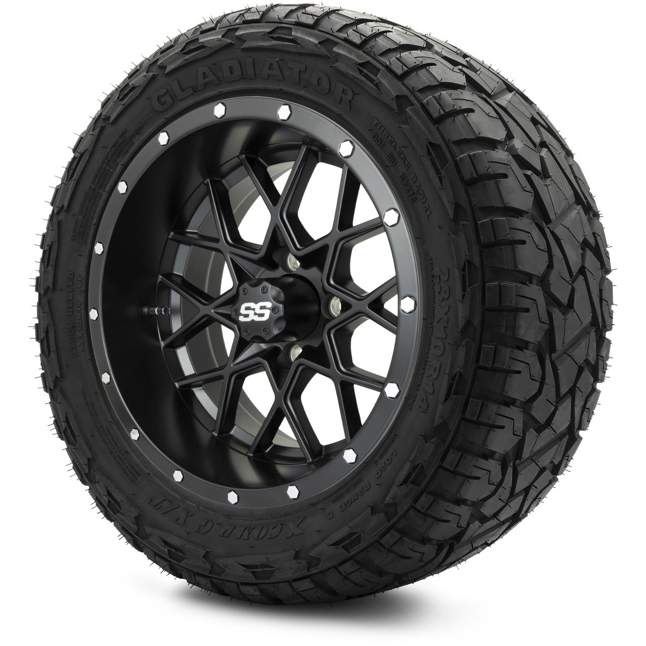 MODZ® 14" Vortex Matte Black Wheels & Off-Road Tires Combo