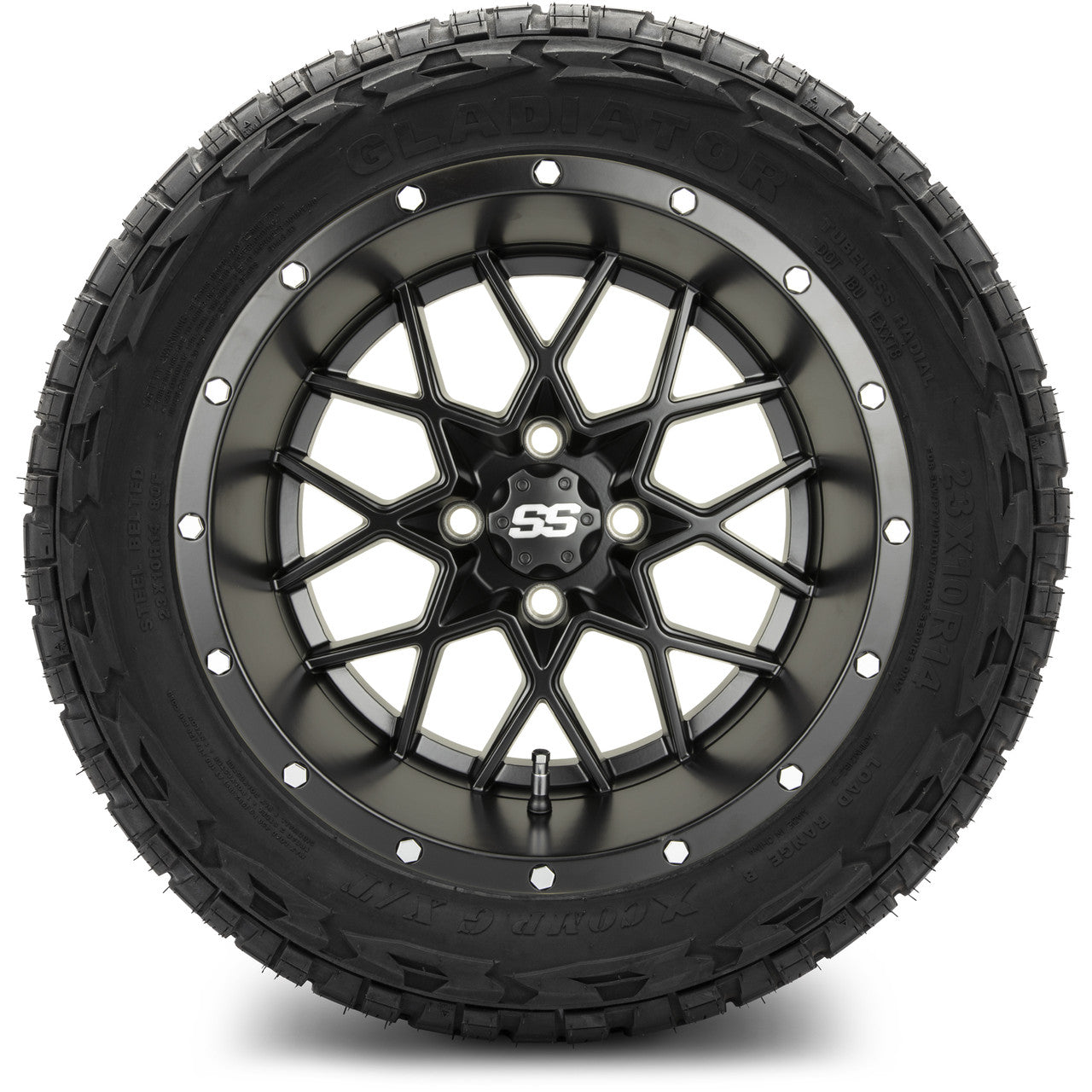 MODZ® 14" Vortex Matte Black Wheels & Off-Road Tires Combo