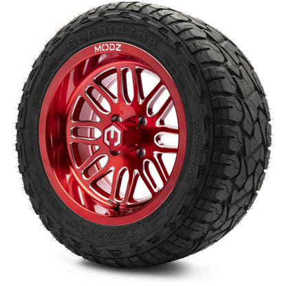 MODZ® 14" Mayhem Brushed Red with Ball Mill Wheels & Off-Road Tires Combo