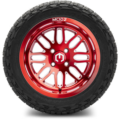 MODZ® 14" Mayhem Brushed Red with Ball Mill Wheels & Off-Road Tires Combo