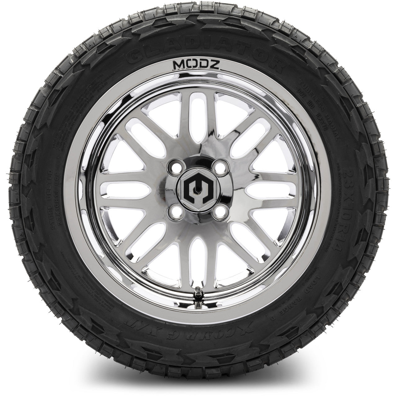 MODZ® 14" Mayhem Chrome Wheels & Off-Road Tires Combo