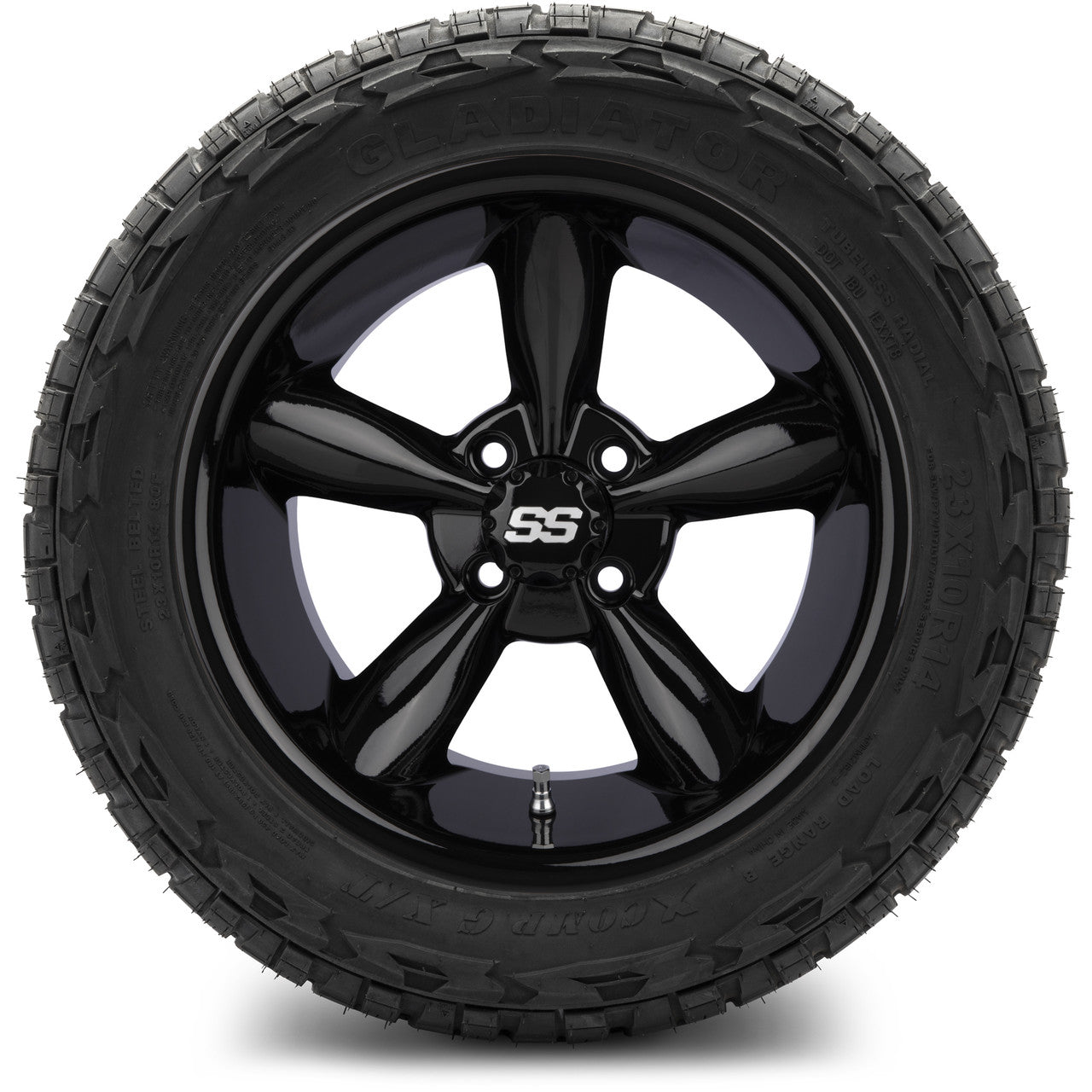 MODZ® 14" Godfather Glossy Black Wheels & Off-Road Tires Combo