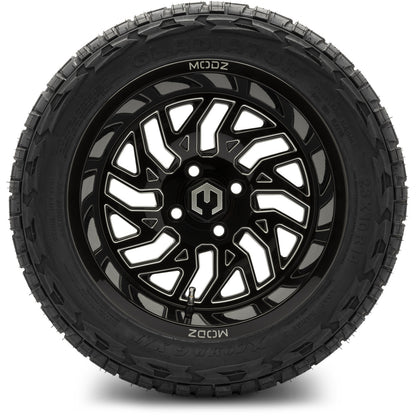 MODZ® 14" Carnage Glossy Black with Ball Mill Wheels & Off-Road Tires Combo