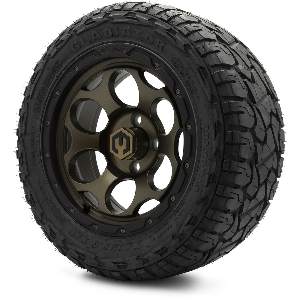 MODZ® 14" Militia Bronze Wheels & Off-Road Tires Combo