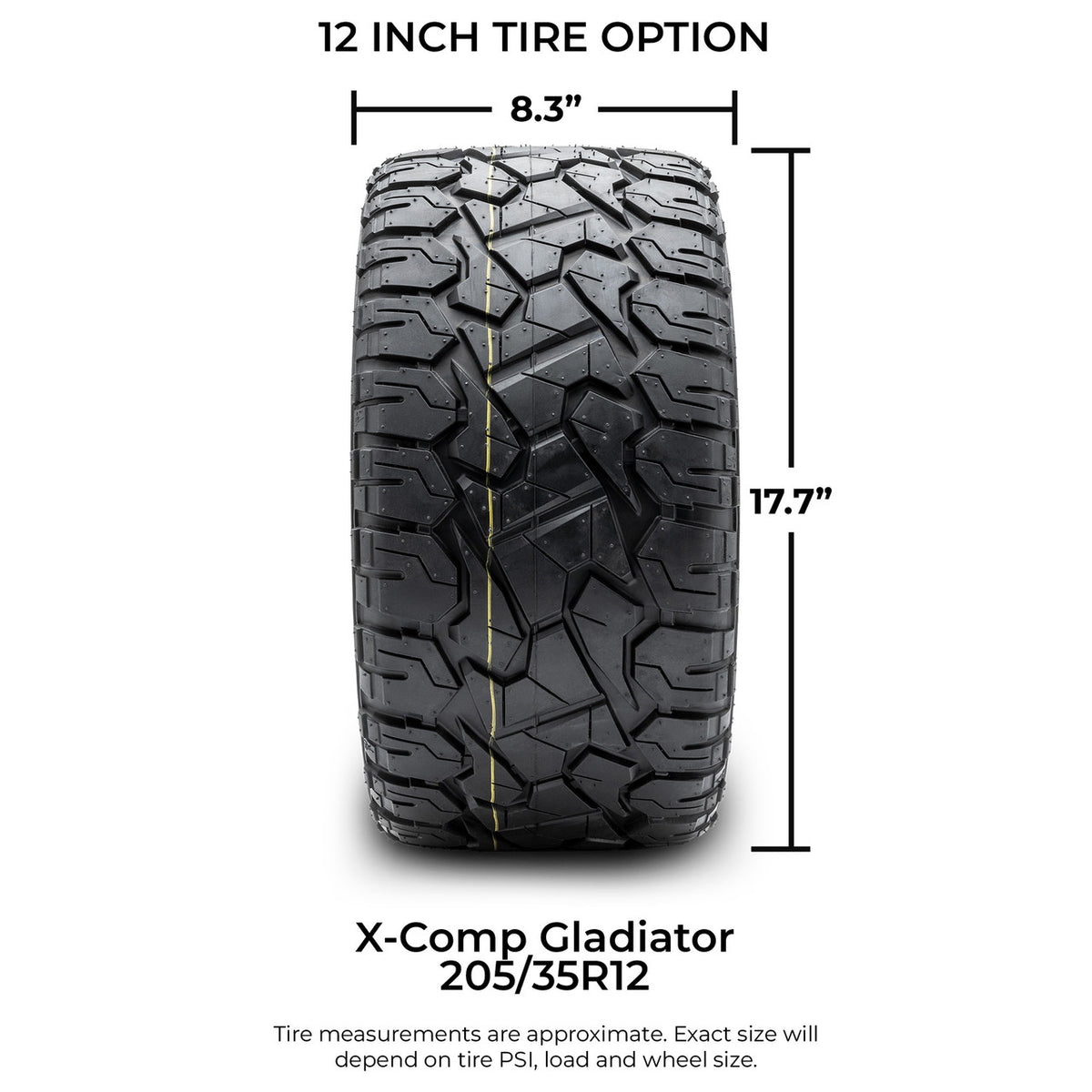 MODZ® 12" Assault Machined Gunmetal Wheels & Off-Road Tires Combo