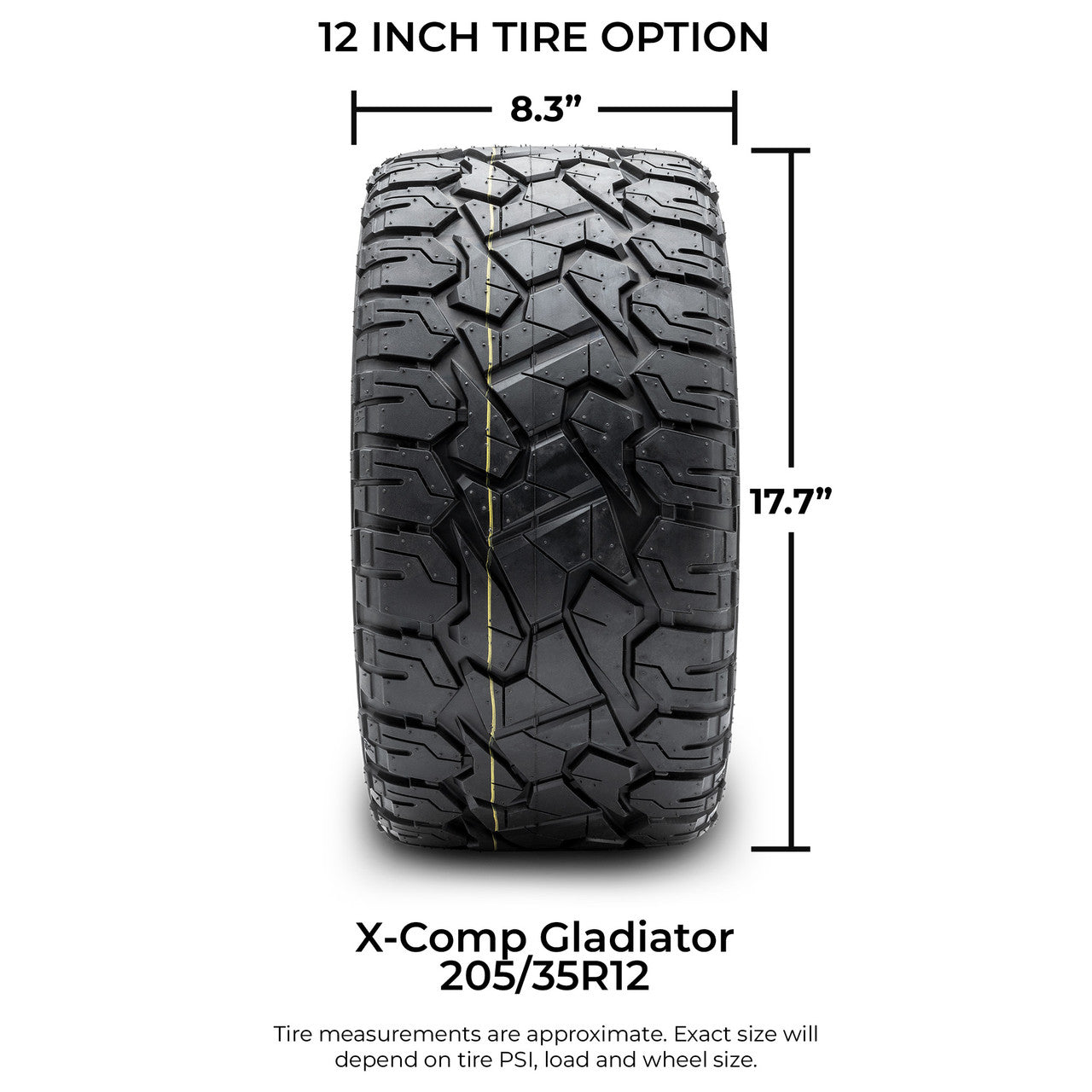 MODZ® 12" Galaxy Machined Black Wheels & Off-Road Tires Combo