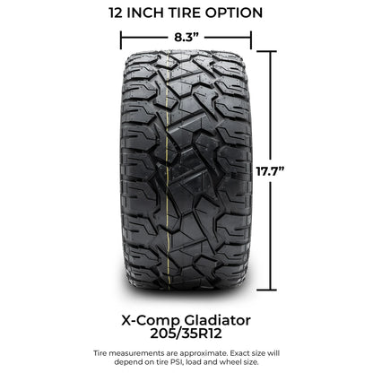 MODZ® 12" Drift Glossy Black Wheels & Off-Road Tires Combo