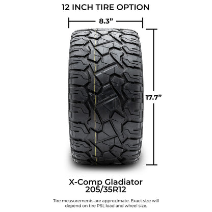 MODZ® 12" Galaxy Glossy Black Wheels & Off-Road Tires Combo