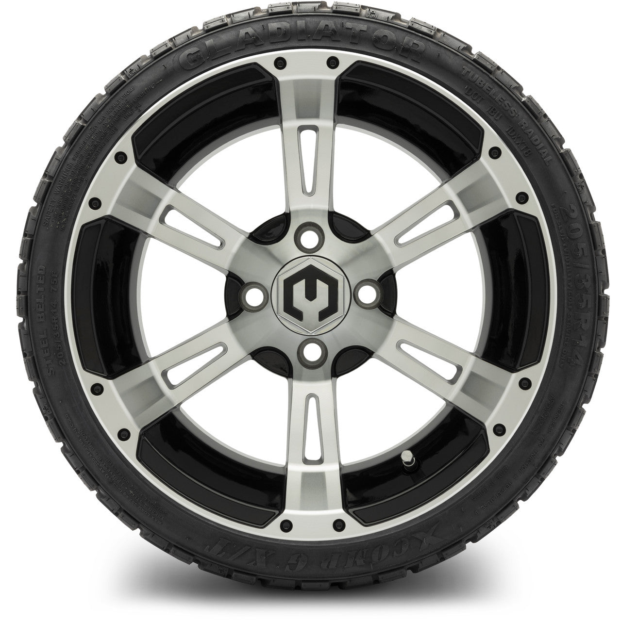 MODZ® 14" Ambush Machined Black Wheels & Off-Road Tires Combo