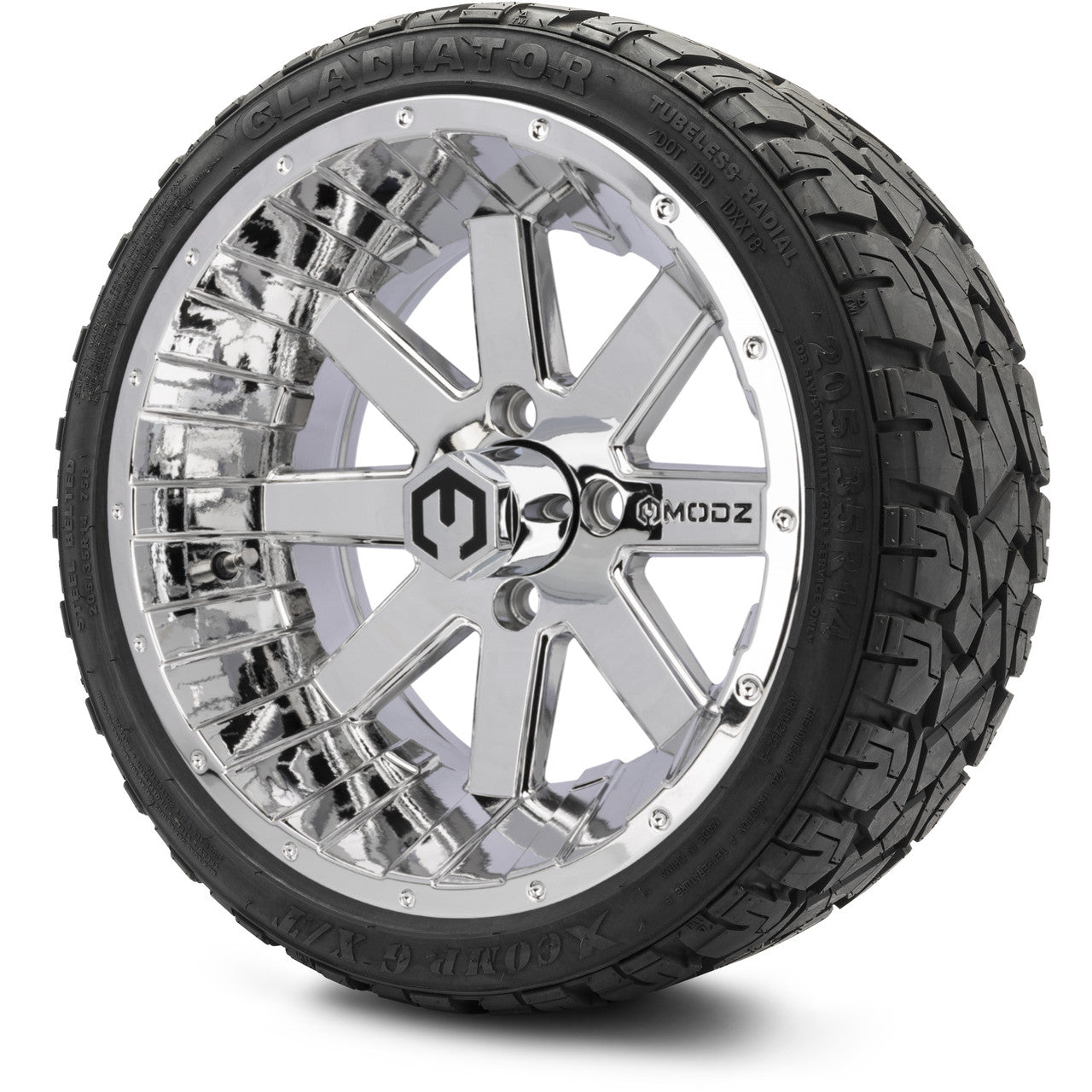 MODZ® 14" Assault Chrome Wheels & Off-Road Tires Combo