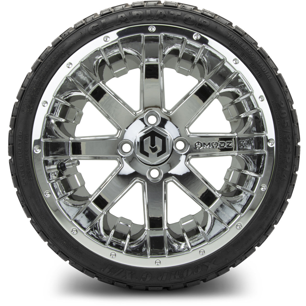 MODZ® 14" Assault Chrome Wheels & Off-Road Tires Combo