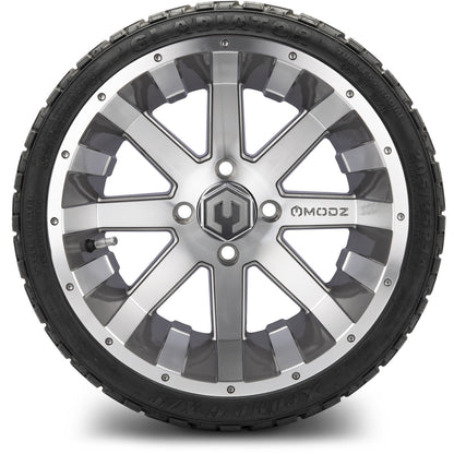 MODZ® 14" Assault Machined Gunmetal Wheels & Off-Road Tires Combo