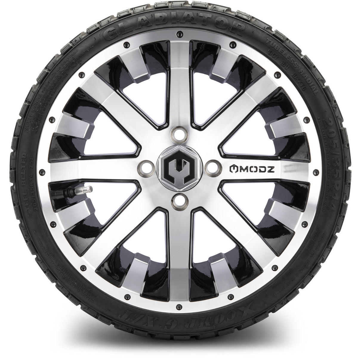 MODZ® 14" Assault Machined Black Wheels & Off-Road Tires Combo