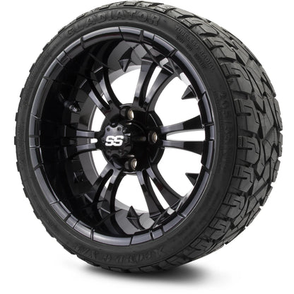 MODZ® 14" Vampire Glossy Black Wheels & Off-Road Tires Combo