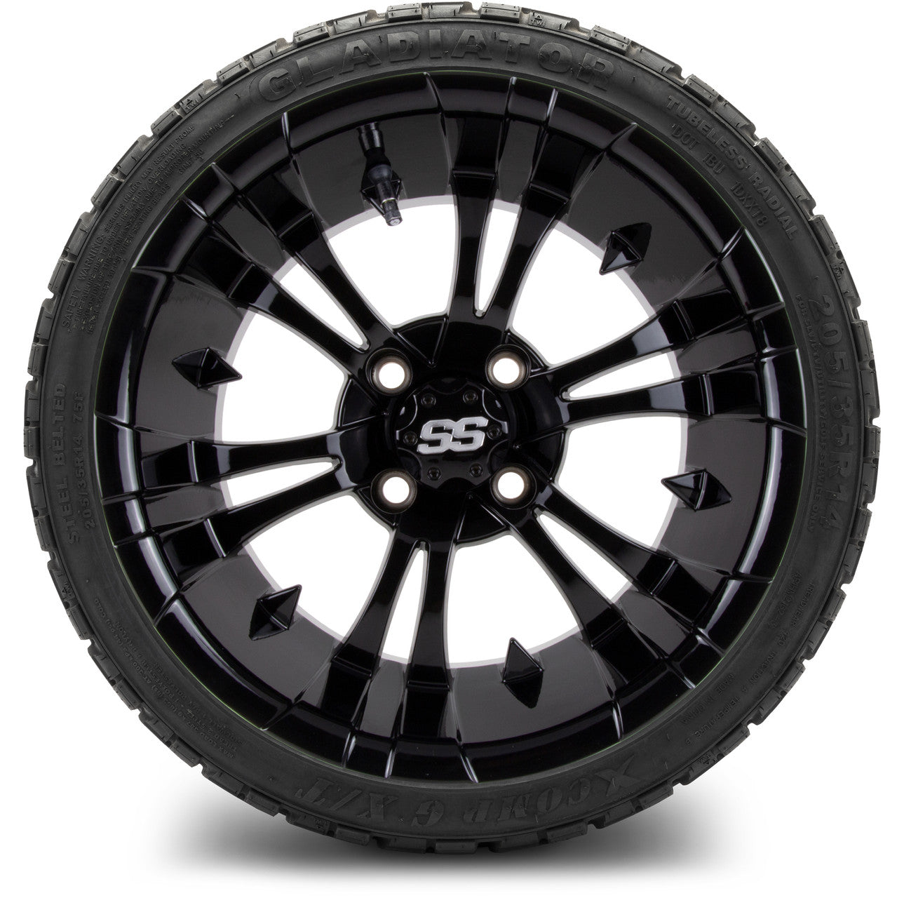 MODZ® 14" Vampire Glossy Black Wheels & Off-Road Tires Combo