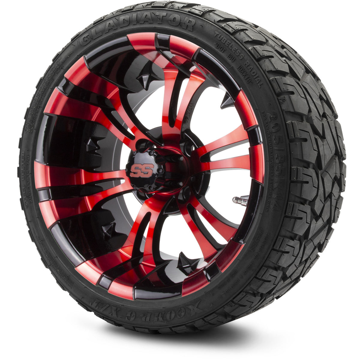 MODZ® 14" Vampire Red and Black Wheels & Off-Road Tires Combo