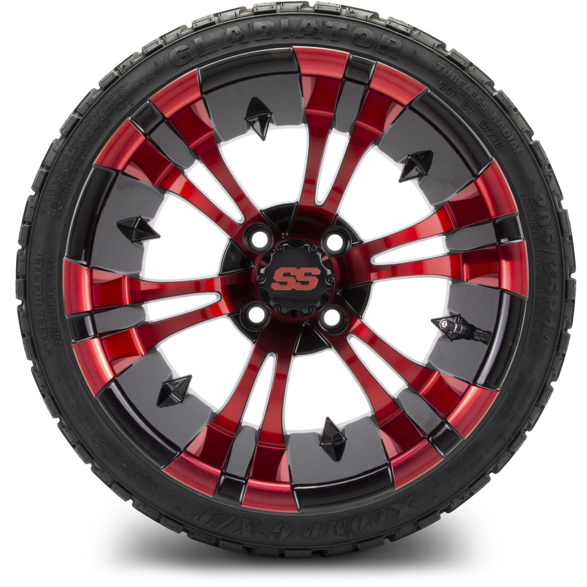 MODZ® 14" Vampire Red and Black Wheels & Off-Road Tires Combo