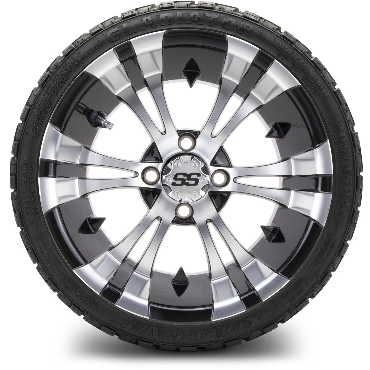 MODZ® 14" Vampire Machined Black Wheels & Off-Road Tires Combo