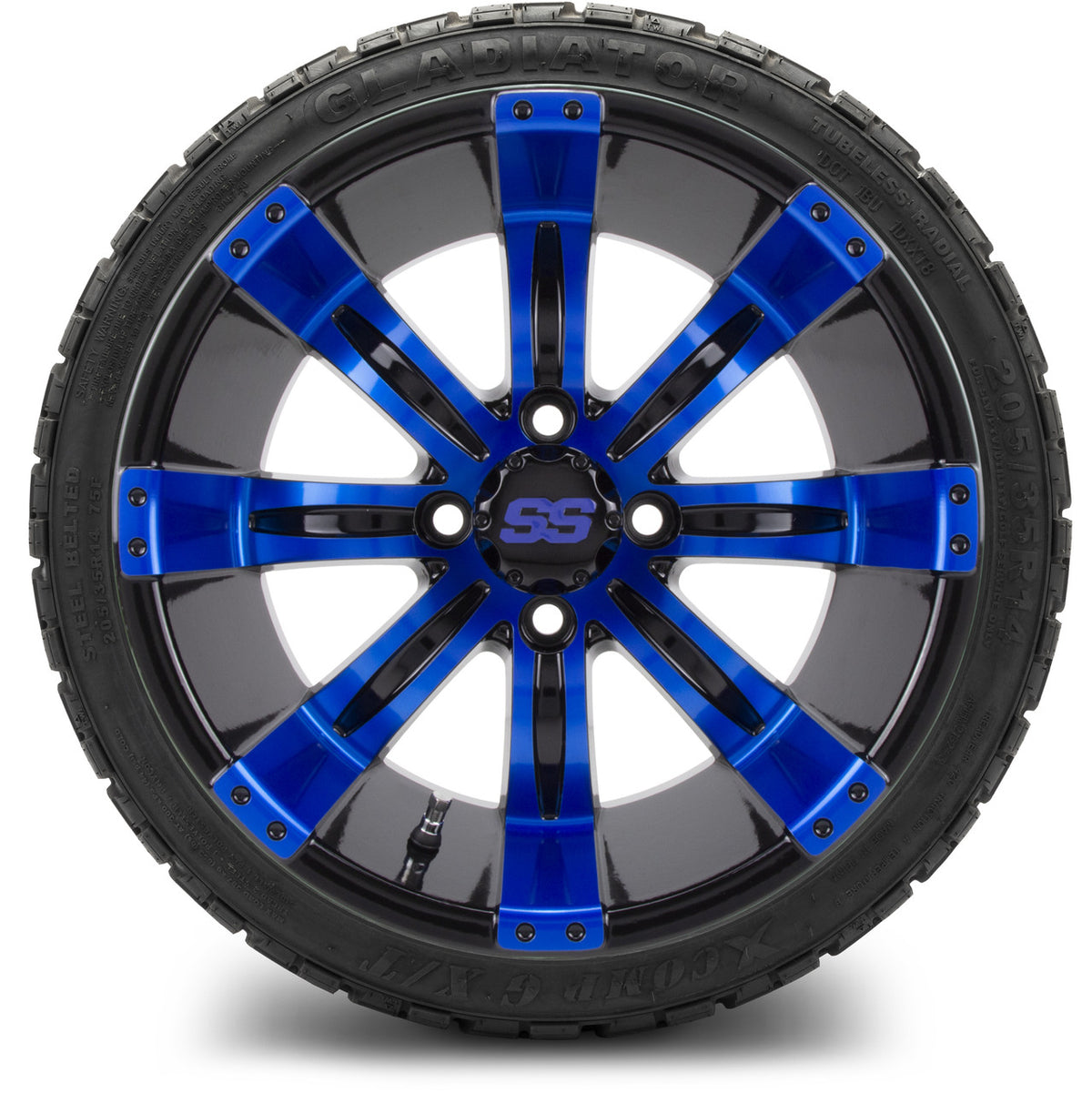 MODZ® 14" Tempest Blue and Black Wheels & Off-Road Tires Combo