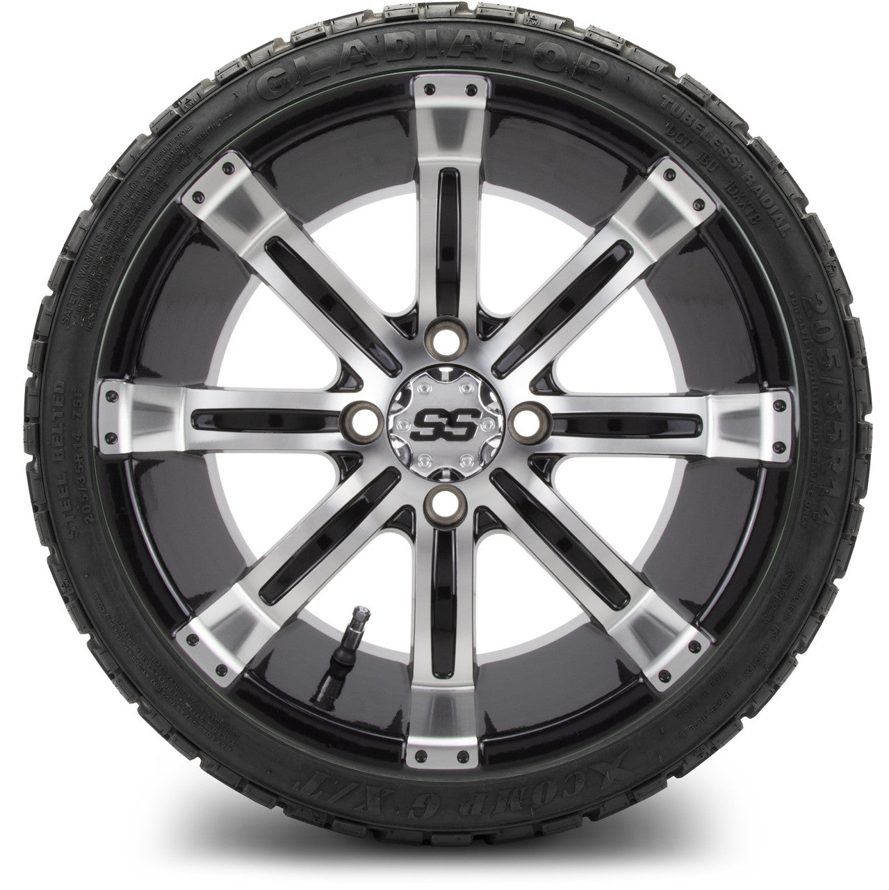 MODZ® 14" Tempest Machined Black Wheels & Off-Road Tires Combo