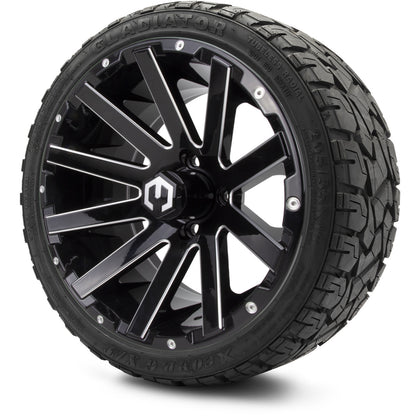 MODZ® 14" Mauler Glossy Black with Ball Mill Wheels & Off-Road Tires Combo
