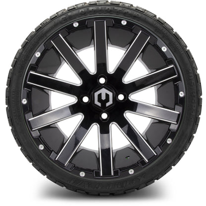 MODZ® 14" Mauler Glossy Black with Ball Mill Wheels & Off-Road Tires Combo