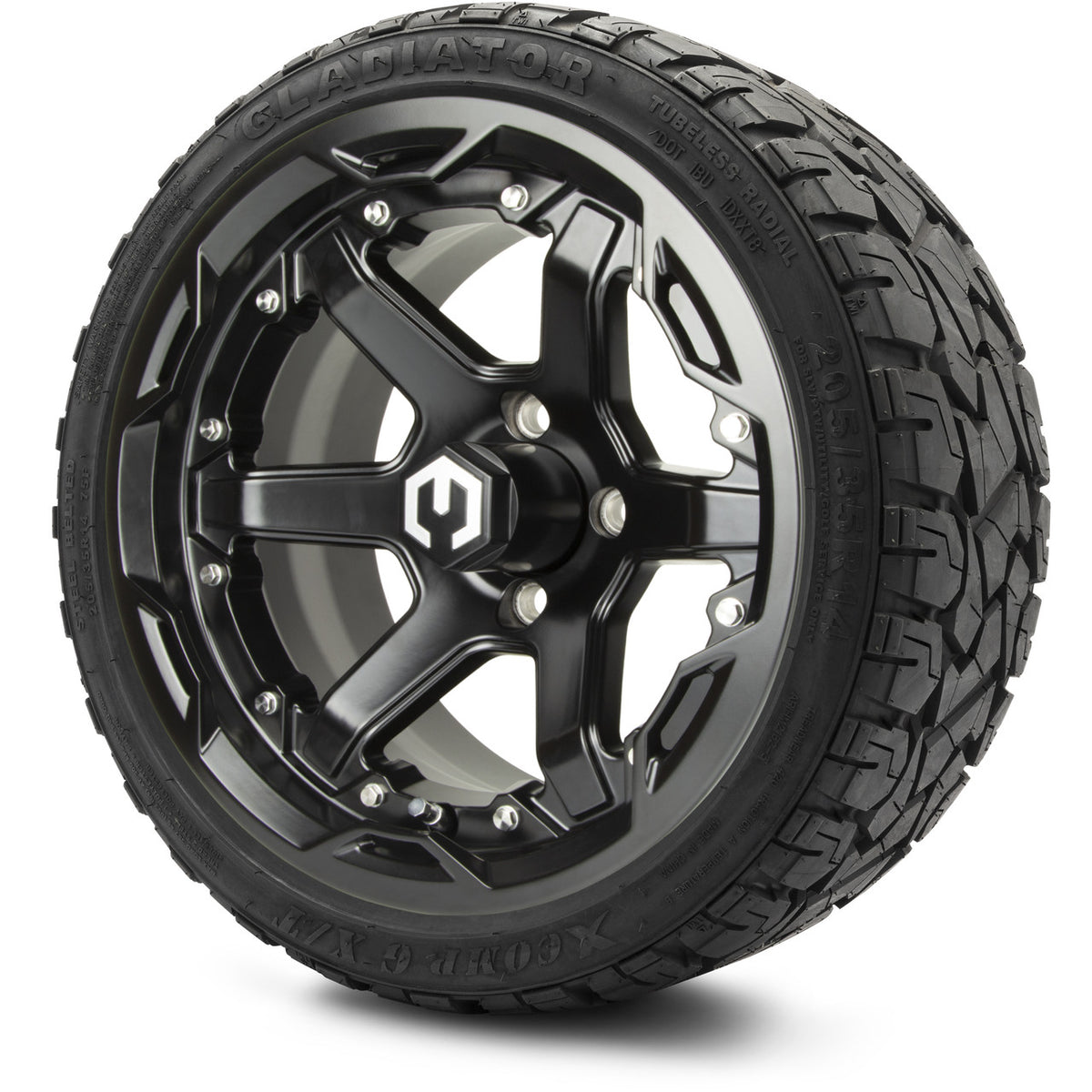 MODZ® 14" Gladiator Glossy Black Wheels and Off-Road Tires Combo
