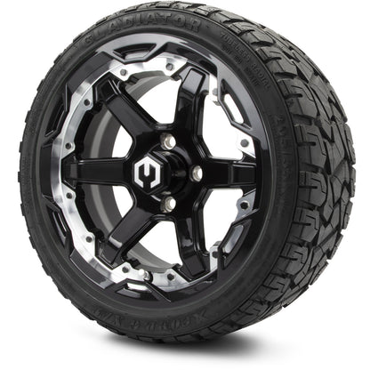 MODZ® 14" Gladiator Machine & Black Wheels and Off-Road Tires Combo