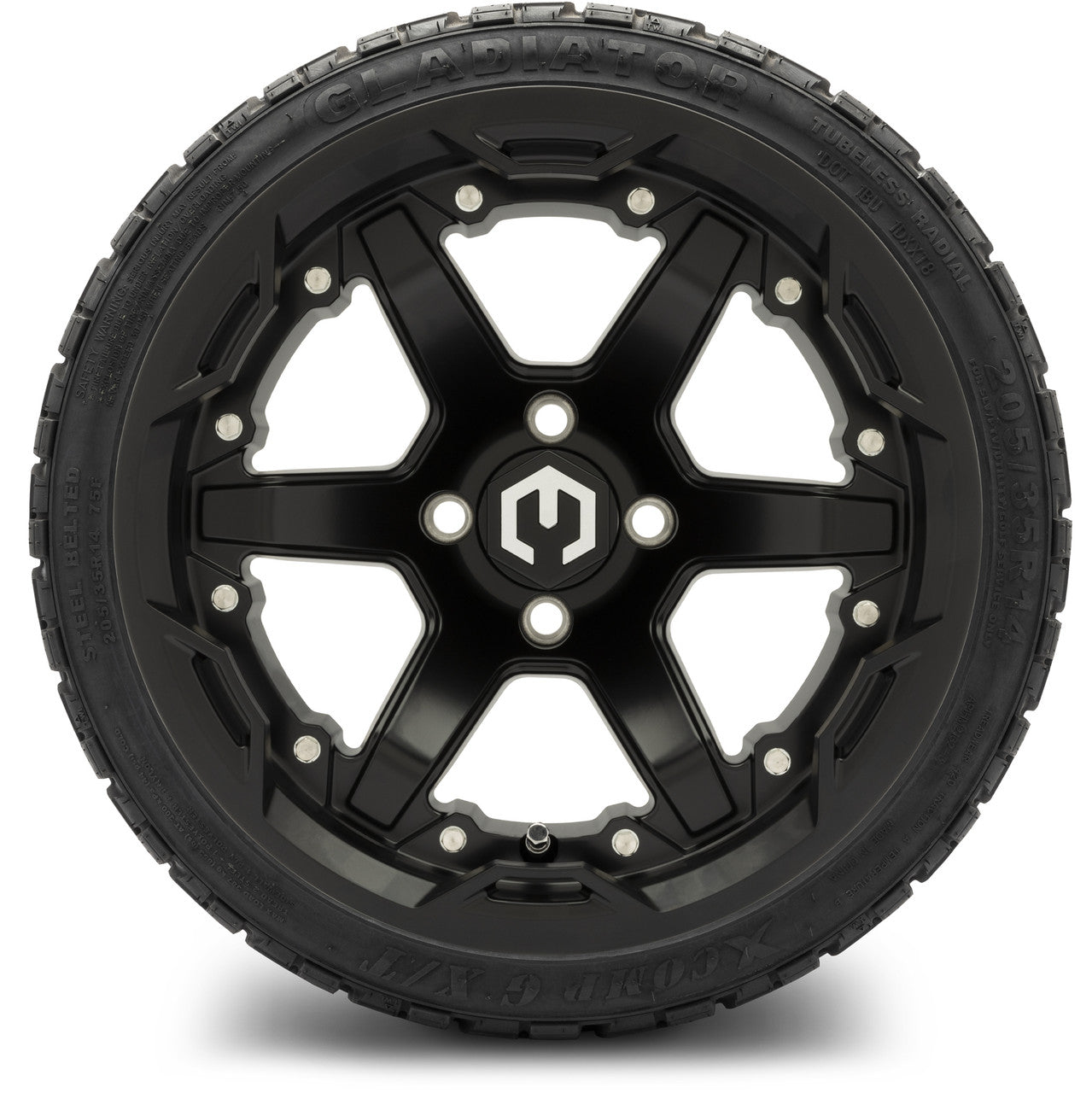 MODZ® 14" Gladiator Matte Black Wheels and Off-Road Tires Combo