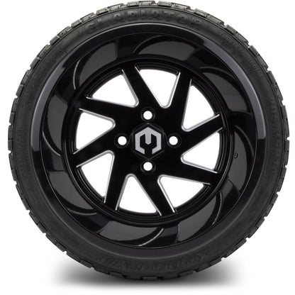 MODZ® 14" Fury Glossy Black with Ball Mill Wheels & Off-Road Tires Combo