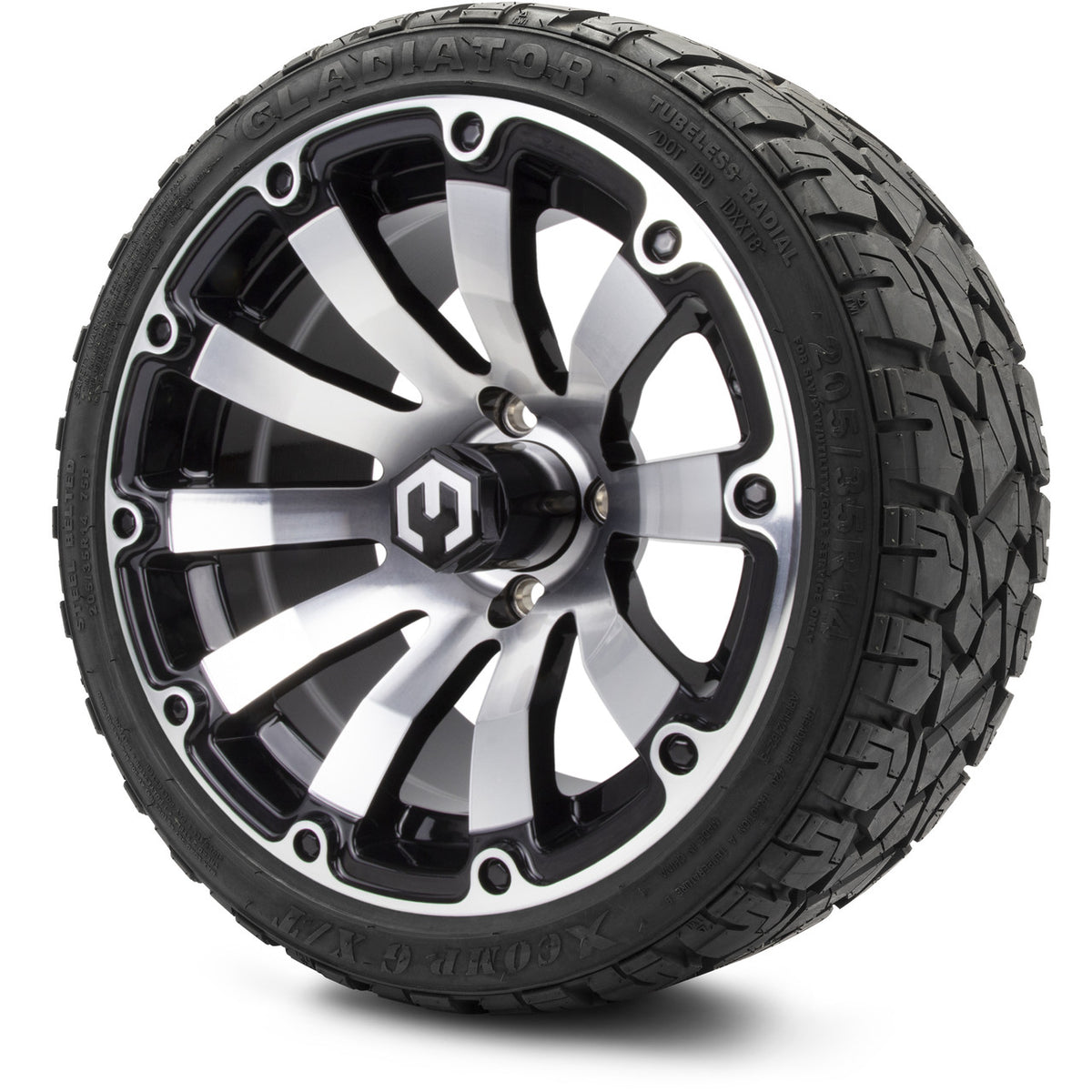 MODZ® 14" Bomber Machined Black Wheels & Off-Road Tires Combo