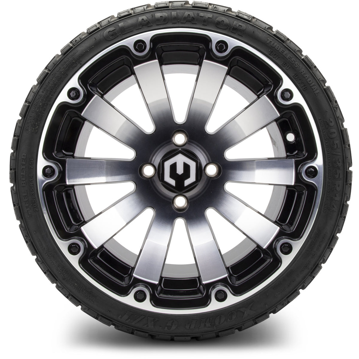 MODZ® 14" Bomber Machined Black Wheels & Off-Road Tires Combo