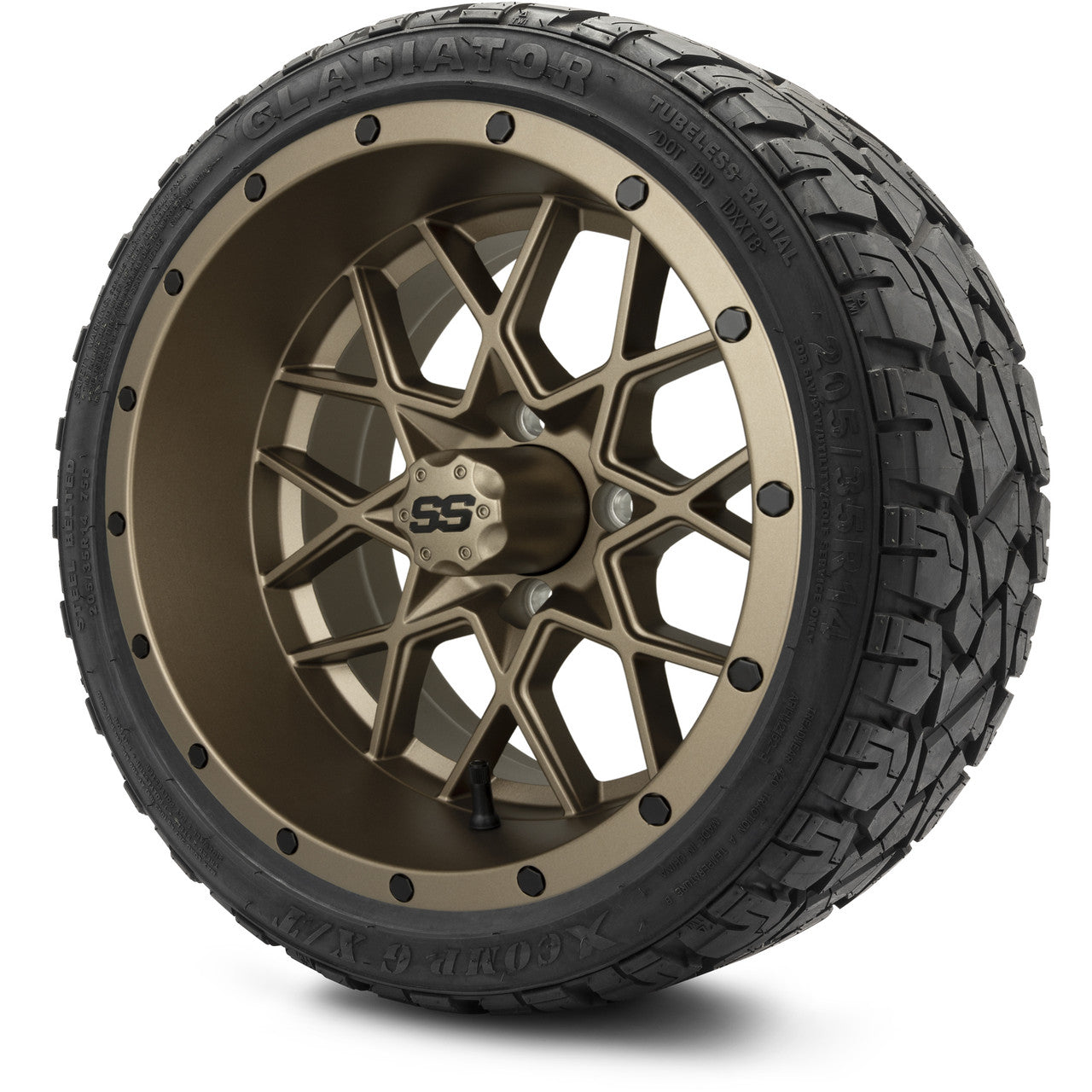 MODZ® 14" Vortex Matte Bronze Wheels & Off-Road Tires Combo